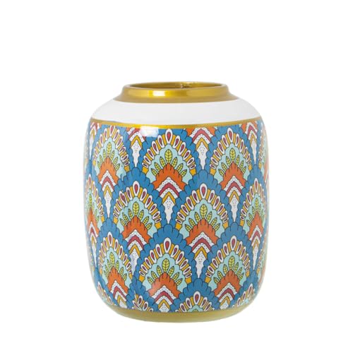 Alexandra House Living Vase White Gold Ceramic 18 x 18 x 22 cm