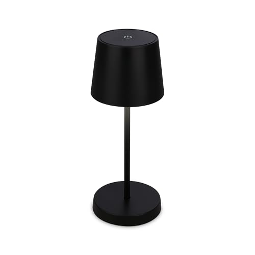 BRILONER - Rechargeable Lamp with USB c, Desk lamp with Touch, Dimmable, Warm White Light Colour, IP44, 26x10.5cm, Bedside Lamps, Table lamp, Battery lamp, Table Lamps for Living Room, Black