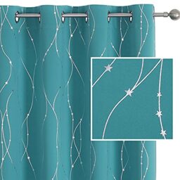 SMILE WEAVER Turquoise Blackout Curtains for Bedroom 63 Inch Long,Room Darkening Soft Thick Thermal Insulated Light Blocking Window Drapes for Living Room/Nursery 2 Panels,Teal Green