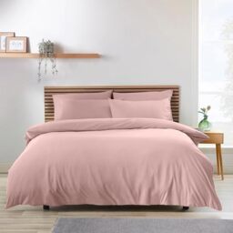 Catherine Lansfield So Soft Non-Iron Double Duvet Cover Set with Pillowcases Blush Pink