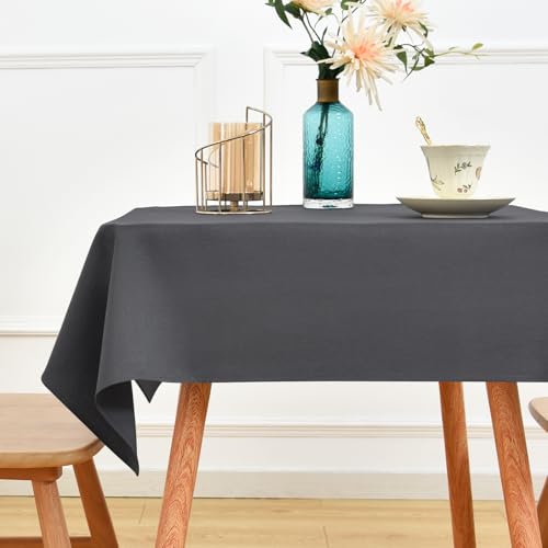 NEWISHER Grey Small Square Tablecloth 42 x 42 inch, Polyester Table Cloth - Solid Grey Small Table Cloth, Reusable Washable Small Coffee Table Cover, Tablecloth for Dining, Kitchen, Coffee Bar, Balcony