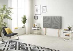 Somnior Beds Bed Centre Platinum Small Single 82cm Linen Silver Headboard With Wooden Struts