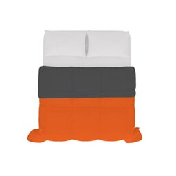 Italian Bed Linen SOGNI E CAPRICCI Two-Tone Summer Duvet, Orange/Dark Grey 250 x 200 cm