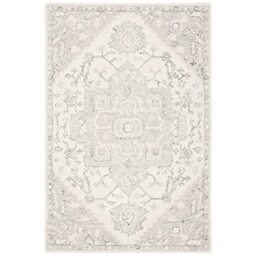 Safavieh Traditional Rug for Living Room, Dining Room, Bedroom - Micro-Loop Collection, Short Pile, in Ivory and Beige, 65 x 300 cm