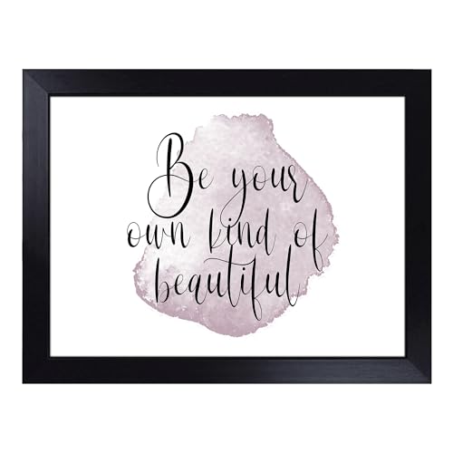 Lap Tray with Bean Bag Cushion, Your Own Kind of Beautiful Typography Quote - Handmade in the UK, Raised Wooden Edge, Padded Cushion, Heat-Resistant Wipe-Clean Surface, for Meals, Laptops and Crafts