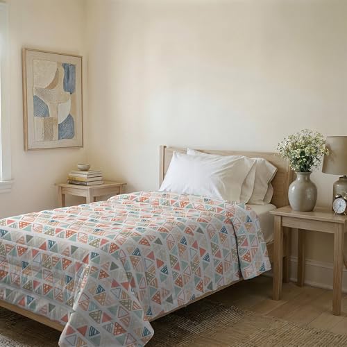 Italian Bed Linen BASIC Line Summer Quilt Made in Italy Printed Soft Microfibre Bedspread – Spring Summer Mid-Season Quilt – Different, Single 160 x 240 cm