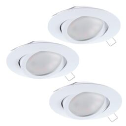 Eglo 3-piece recessed Spotlight Set Tedo, Aluminium cast Spots in White
