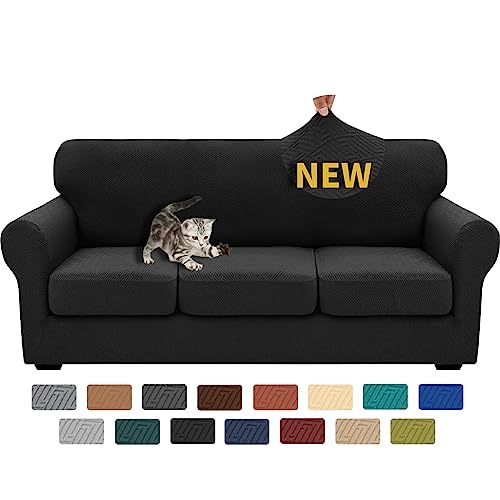 XINEAGE 4 Piece Sofa Cover Black
