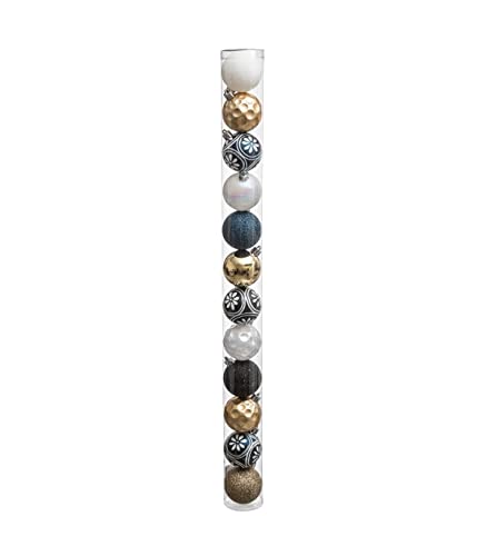 FEERIC CHRISTMAS - Set of 12 Christmas Baubles Diameter 6 cm – Blue and Gold
