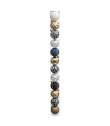 FEERIC CHRISTMAS - Set of 12 Christmas Baubles Diameter 6 cm – Blue and Gold
