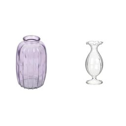 Talking Tables Lilac Glass Bud Vase for flowers, s & Talking Tables Clear Glass Bud Vase – Decorative G Table Decor Bundle