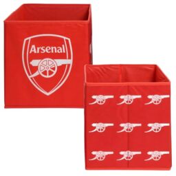 Arsenal FC Officially Licensed Storage Boxes - 2 pack Foldable Storage Cubes - Perfect For Organising Children's Room, Kids Playroom - Football Merchandise - 30 x 30cm - Red