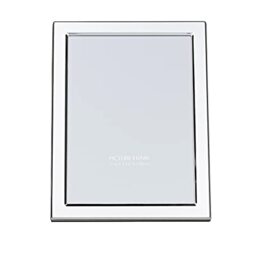 "Quality Modern Silver Plated Contemporary 5"" x 7"" Single Picture Photo Frame Landscape or Portrait for Table - Black Velvet Backing"