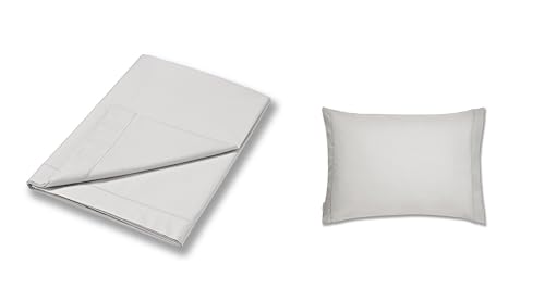 Bianca Plain Dyed Silver Duvet Cover Set for 105 cm Bed 100% Cotton Percale