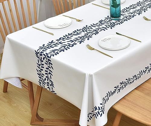Yofori Table Cloth for Rectangle Table Heavy Duty Vinyl Tablecloth Rectangular Waterproof Plastic Tablecloth Wipeable Outdoor PVC Table Cover for Picnic (Rattan, 54'' x 72'')