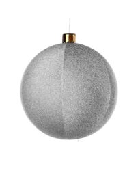 Inflatable Tinsel Christmas Bauble, Silver, 66 cm