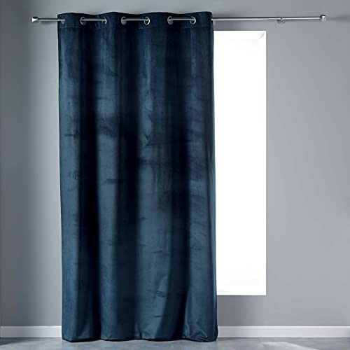 Douceur d'Interieur 140 x 240 cm Eyelet Curtains, Blue