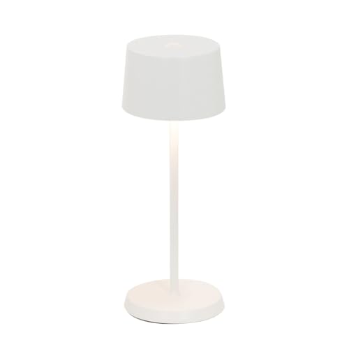Zafferano, Olivia Micro Lamp, Cordless Rechargeable Table Lamp with Touch Control, for Indoor and Outdoor Use, Dimmer, 2200-3000 K, Height 20 cm, Colour White