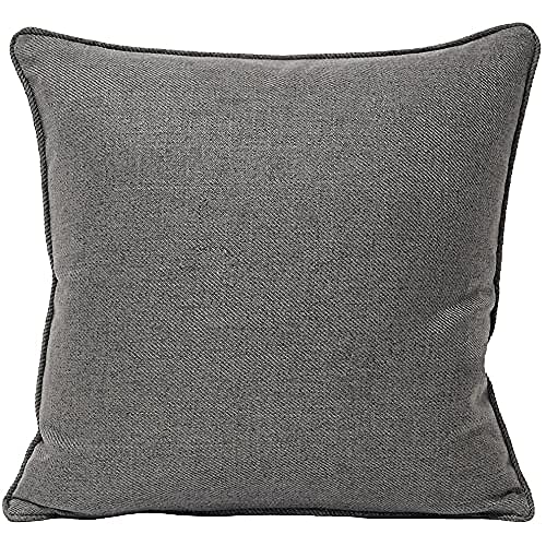 "Riva Paoletti Atlantic Polyester Filled Cushion - Grey - Woven Twill Fabric - Piped Edges - 100% Polyester Case - Machine Washable - 55 x 55cm (22"" x 22"" inches) - Designed in the UK"