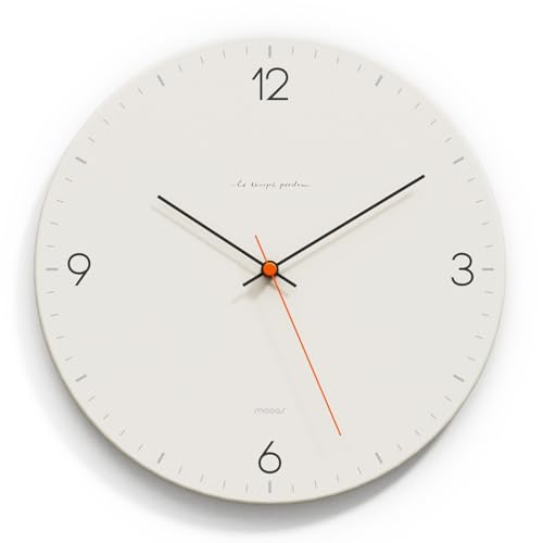 mooas Simple-Round Silent Wall Clock (Cream)