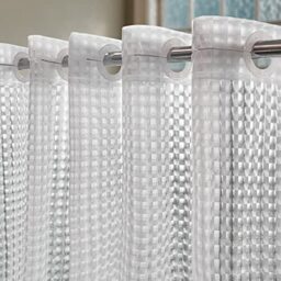 ABLUEN Shower Curtain Transparent 182cm 3D Waterproof EVA No Hook or Liner 8G Heavy Duty Bathroom Pattern