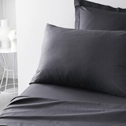 TODAY Essential Set of 2 Pillowcases 50 x 70 cm 100% Cotton Plain Charcoal