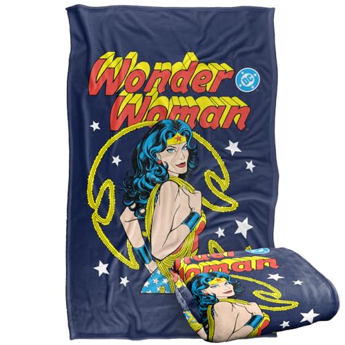 LOGOVISION Wonder Woman Golden Lasso Wonder Cover Silky Touch Super Soft Throw Blanket 91 x 147 Cm