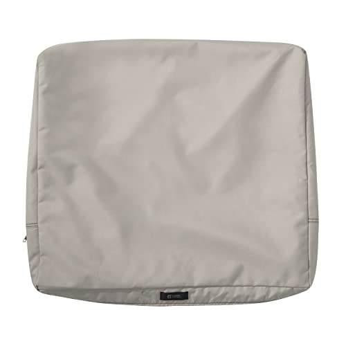 "Classic Accessories Ravenna Patio Back Cushion Slip Cover - Durable Outdoor Cushion, Mushroom, 23"" L x 20"" W x 4"" Thick"