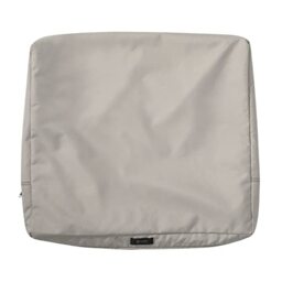 "Classic Accessories Ravenna Patio Back Cushion Slip Cover - Durable Outdoor Cushion, Mushroom, 23"" L x 20"" W x 4"" Thick"