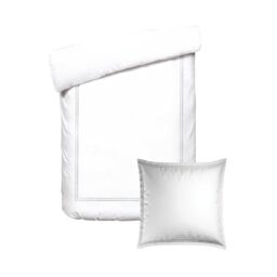 Pure Cotton 2-Piece Single Bed Linen – Duvet Cover 135 x 200 cm and 1 Pillowcase 80 x 80 cm – 100% Cotton Satin, 80 Thread Count – Oeko-TEX Certified – Calanques – Grey and White