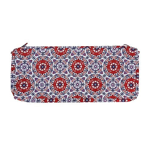 FUNHOME Outdoor Bench Cushion Cover 54 x18 x 3 inch,Water Resistant Cover with Zipper&Ties,Fade-Resistant Slipcover,Patio Porch Swing Cushion Cover Replacement Only,No Insert(Red Medal)