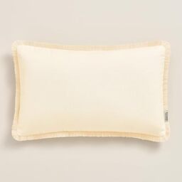 ROOM99 Boca Chica 30 x 50 cm Decorative Cushion Cover Throw Cushion Cover Aesthetic Modern Bedroom Living Room Boho Cotton Cream 1 Piece