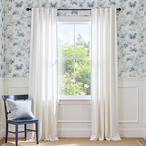 Lazzzy Velvet White Curtains 108 Inches Extra Long Thermal Insulated Drapes for Bedroom Light Filtering Window Treatments Rod Pocket 2 Panels, W42 x L108