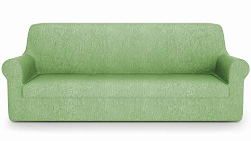 PETTI Artigiani Italiani - 3 seater sofa cover, elastic sofa cover, 3 seater, salvia, jacquard fabric, 100% made in Italy