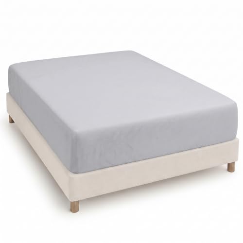 Degrees home - Collection - Fitted sheet 150 x 190 x 33- Adjustable - Brushed polyester microfiber - Grey