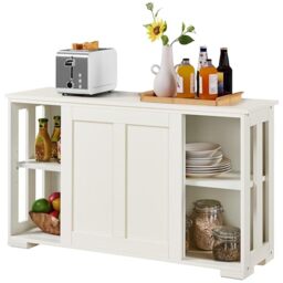 Yaheetech Sideboard Buffet 106.7x33x63cm, Antique White