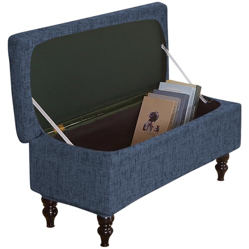FUANGUI Ottoman Cover Stretch Storage Ottoman Bench Slipcover Jacquard Folding Storage Bench Ottoman Cover Footrest Stool Slipcover Footstool Protector Cover with Elastic Bottom Fit Length,Large