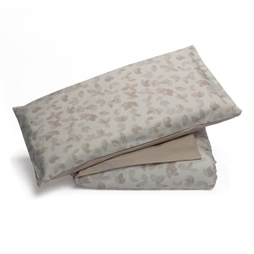 Foppapedretti Notte & Natura Double Duvet Cover with Pillowcase Sand Leaves 100% Cotton, Made in Italy