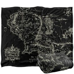 LORD OF THE RINGS The Blanket, 152 x 127 cm Black Map of Middle Earth Silky Touch Super Soft Throw Blanket