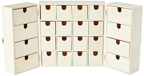 Artemio Advent Calendar To Decorate Triptych, Wood, 55 x 28 x 6.5 cm, 55 x 6.5 x 28 cm, 14002225