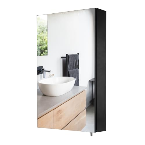 Croydex Dawley 67 x 40cm Black Bathroom Wall Cabinet - No Assembly Required