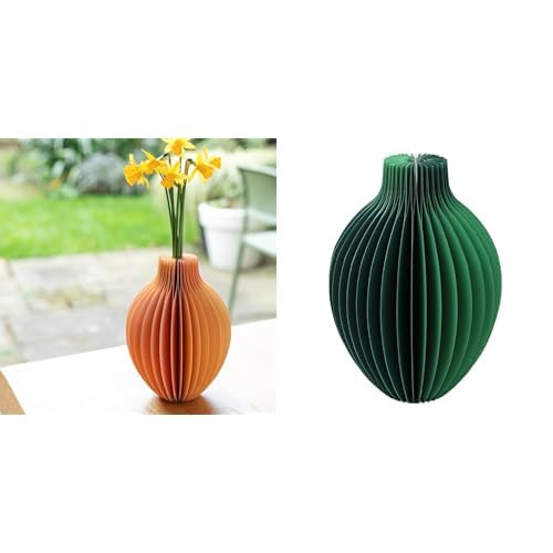 Yellow Honeycomb Paper Vase & Green Honeycomb Paper Vase Decor Bundle