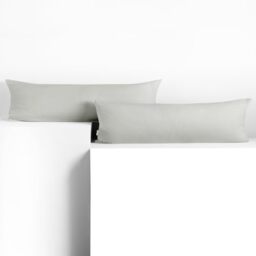 DecoKing Set of 2 Pillowcases 40 x 200 cm, Jersey Knit, 100% Combed Cotton, zip closure, color Silver, Amber