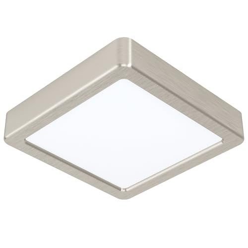 EGLO Fueva 5 LED Ceiling Light L x W 16 cm 1 Bulb Surface-Mounted Steel and Plastic Light Surface Ceiling Light in Matt Nickel White LED Surface Surface Warm White