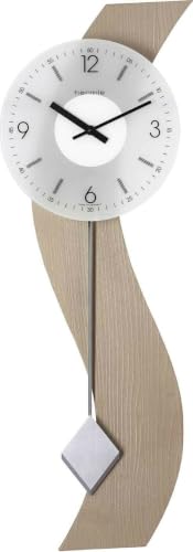 Hermle 71004-U62200 Simple Wall Clock with Pendulum Beige 70cm x 23cm x 6cm