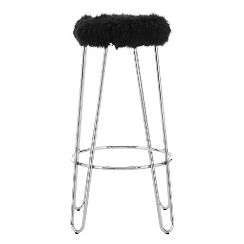 Premier Housewares Bar Stool, Counter Height Stools, w40.5 x d40.5 x h77.5cm - Silver