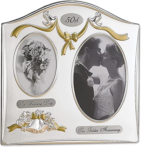 Lawrence 590143 Satin Silver & Brass Plated 2 Opening Picture Frame
