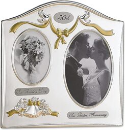 Lawrence 590143 Satin Silver & Brass Plated 2 Opening Picture Frame