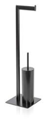 Möve Velvet toilet brush and toilet paper holder 20 x 20 x 71 cm made of coated metal, black