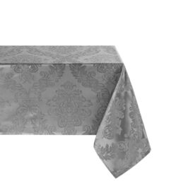 HomeJoy Grey Jacquard 60x120 Inch Rectangle Polyester Tablecloth - Wrinkle proof,Spill proof,Gray,Elegant,Damask,Washable,Table Cover,Dining,Kitchen,Party,Harvest,Winter,Xmas,Thanksgiving